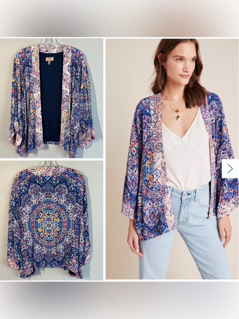 Anthropologie X Kachel Jasmine Floral Kimono OS Boho Hippie